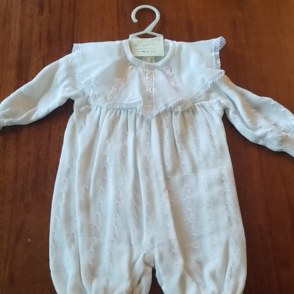 Baby Knit Romper, Size: 6-9 Months, White